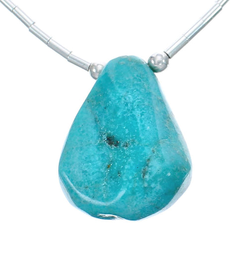 Liquid Sterling Silver Native American Turquoise Necklace JX126749
